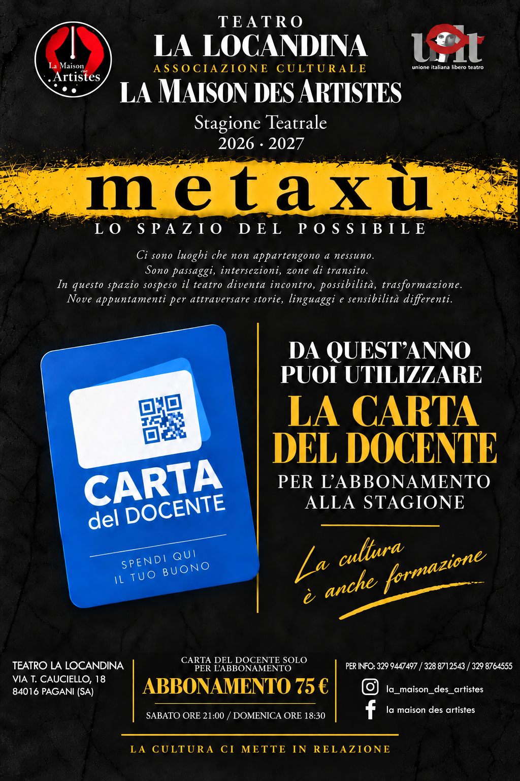 Carta del Docente - Stagione teatrale 2026/2027